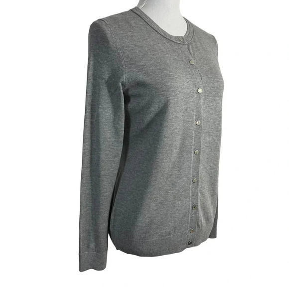 Calvin Klein Gray Button Up Cardigan Sweater Small Long Sleeve Knit Office Work - Picture 2 of 9
